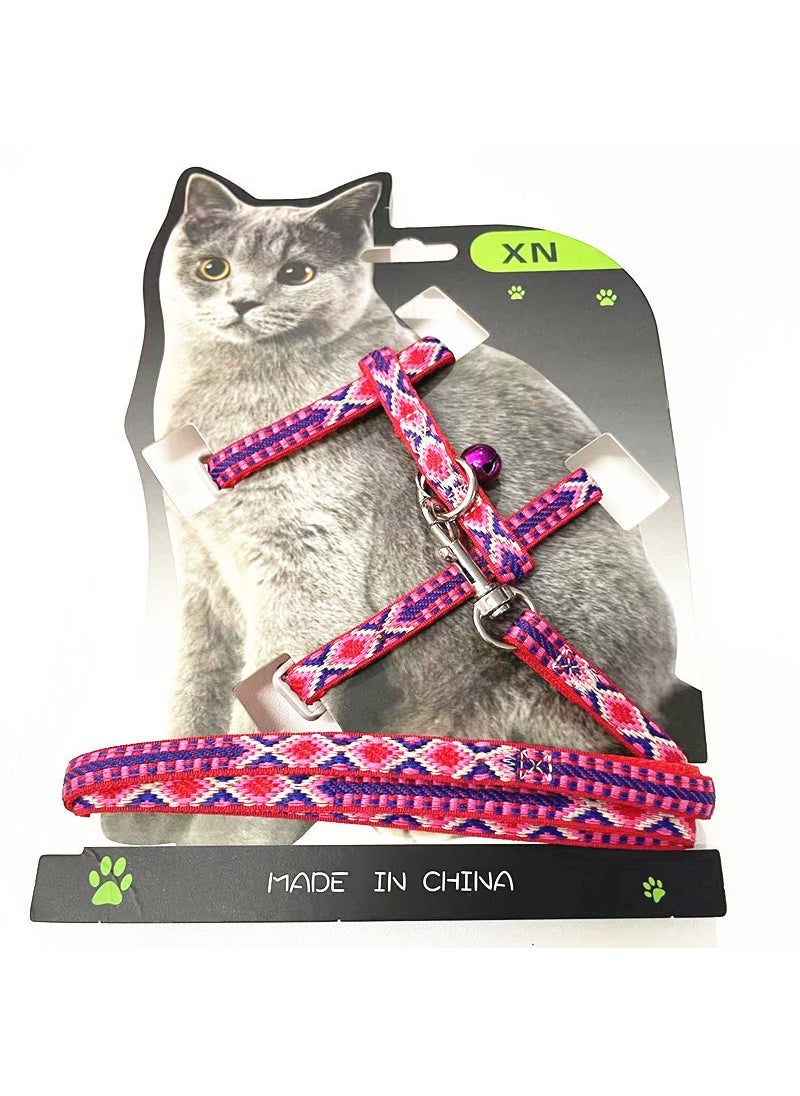 Generic 1 x 5 pcs Summer Vest Fairy Cat Harness Leash Red 