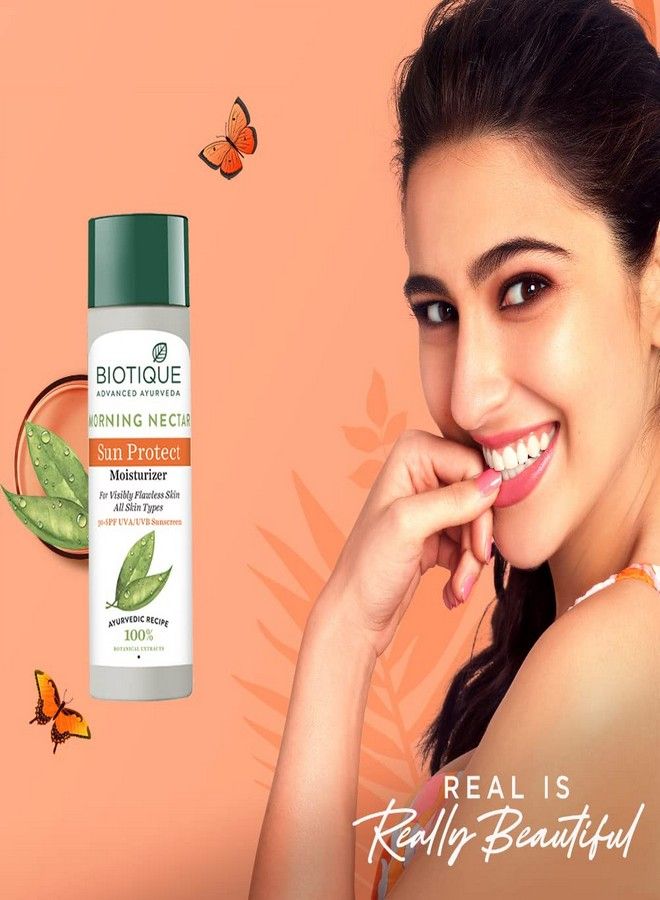 Biotique Biotique Morning Nectar Sun Protect Moisturizer For Visibly Flawless Skin All Skin Types, 120 ml  - Image 2