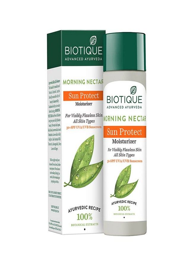 Biotique Biotique Morning Nectar Sun Protect Moisturizer For Visibly Flawless Skin All Skin Types, 120 ml  - Image 1