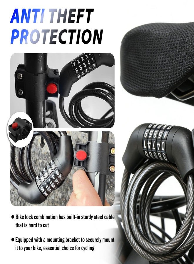 Aokdom 4FT 5-Dial Resettable Long Bike Lock Cable,High-Strength Anti-Cut Bike Cable Locks with Quick-Release Mount,Universal Cables Bikes Lock Combination for Bikes/Scooters/Motorcycles - Image 4