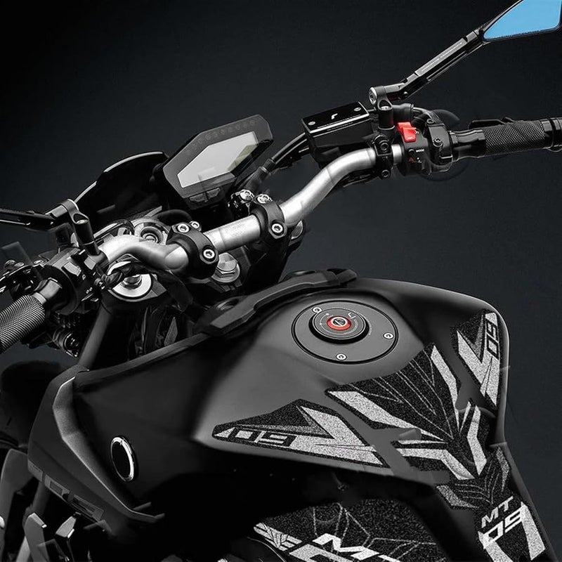 لوح خزان الوقود الجانبي من ألياف الكربون 10 للدراجات النارية، مانع الانزلاق، ملصق واقي مقاوم للماء ومضاد للصقيع لـ MT 09 - Image 4