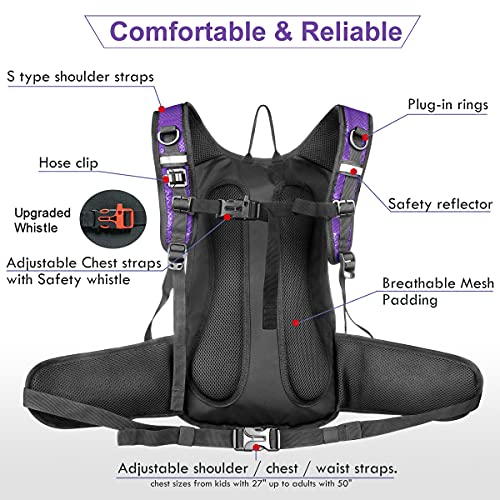 Mothybot Insulated Hydration Backpack Pack with 3L BPA Free Leak Proof Water Bladder, Large Storage Lightweight Hiking Daypack with Waist Pouches & Cooler Layer, for Running, Biking, Camping, Festival - Image 5