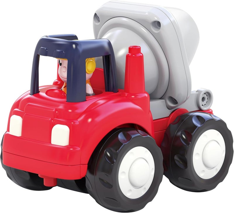 Hola Construction Cement Mixer Truck Toy for Toddlers – Friction Powered Vehicle with Spinning Drum - Image 1