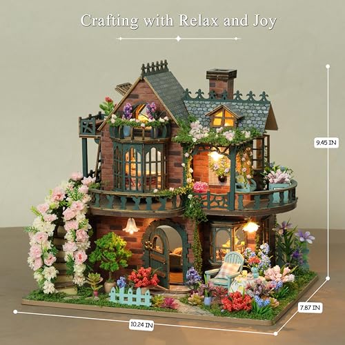 RHZN Miniature House Kit Dollhouse Kit Miniature Kit DIY Mini House Building Kit for Adult Botanical House - Image 5