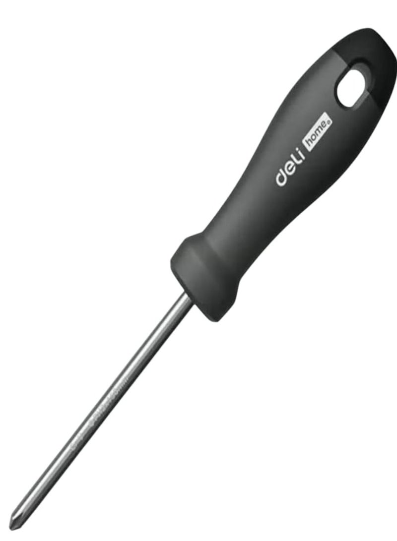 Deli HT1206 Screwdriver Slotted Cross Household Soldering Vanadium Alloy Steel Driver Strong Magnetic 150mm #BLACK - Image 1