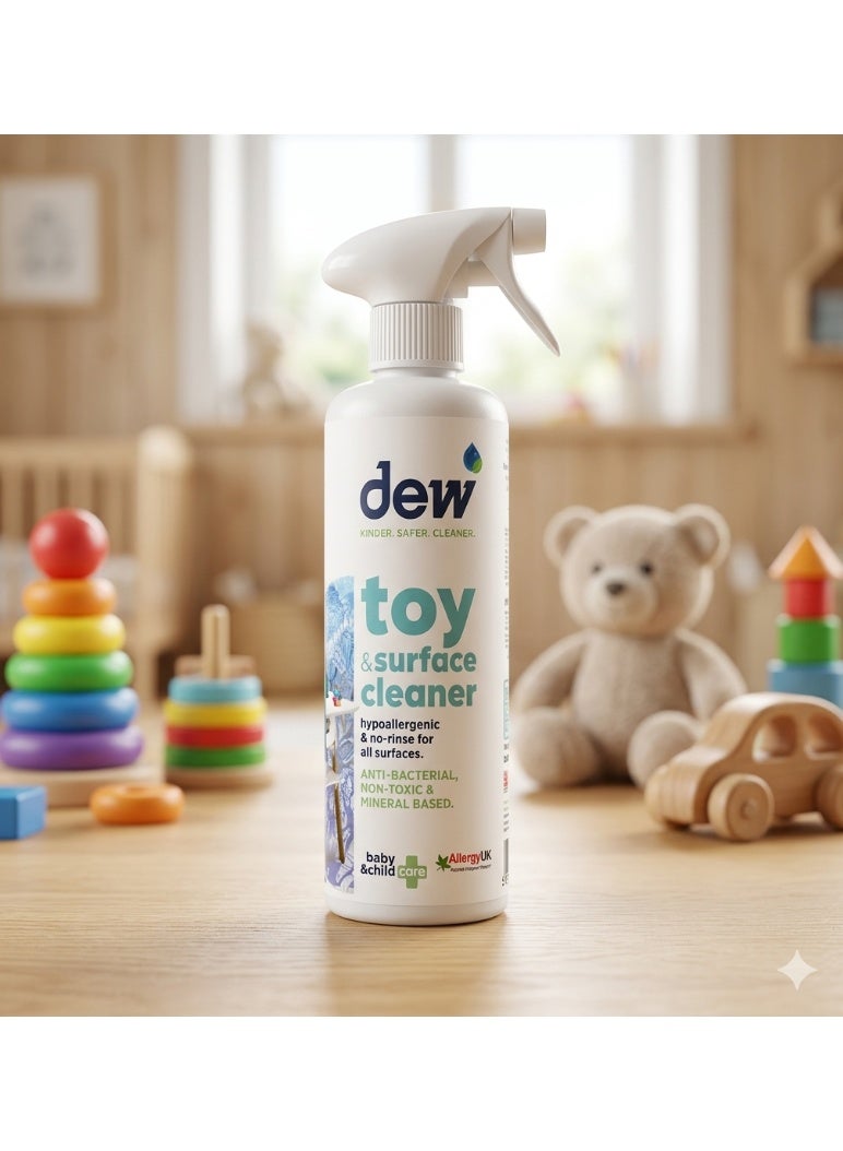 Dew Toy & Surface Cleaner 500ml – 99.9% Antibacterial, Non-Toxic & Mineral Based – Hypoallergenic No-Rinse Sanitizer for Baby Toys, Highchairs & Nurseries – Allergy UK Approved - Image 1