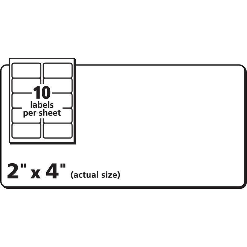 Avery 18163 Shipping Labels with TrueBlock Technology, Inkjet, 2 x 4, White, 100/Pack - Image 5