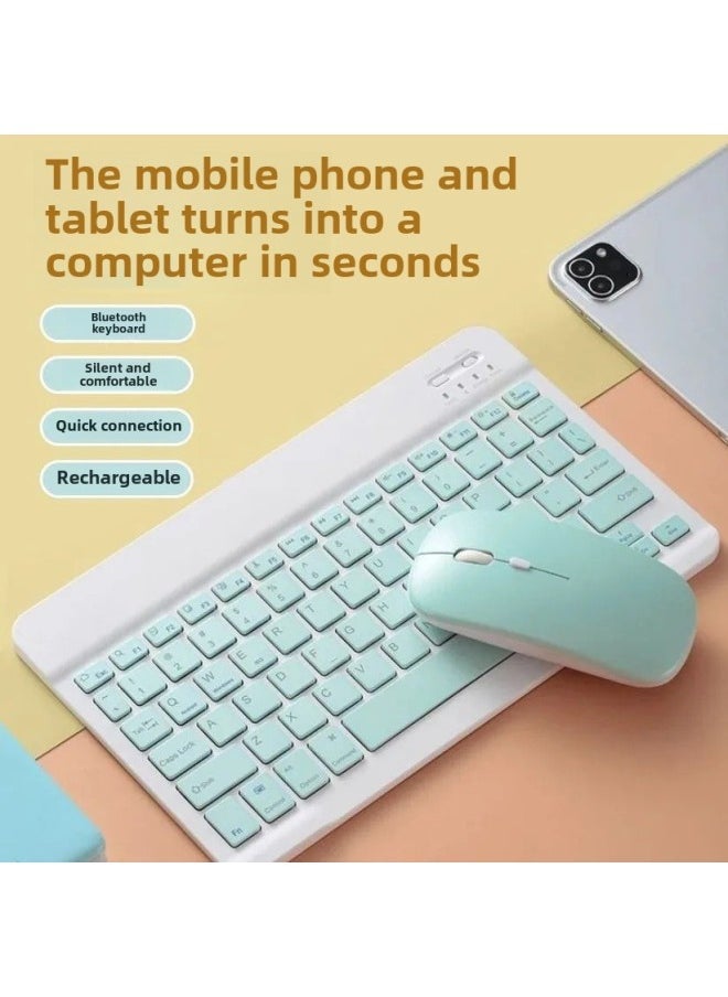 Bluetooth Keyboard For IPad Tablet PC Wonderful Control Keyboard Mobile Phone Wireless Bluetooth Keyboard Mouse Suit Cross Border-Color:Dual-mode Charging Mouse (bluetooth + 2.4g)-Product Type:Purple - Image 2