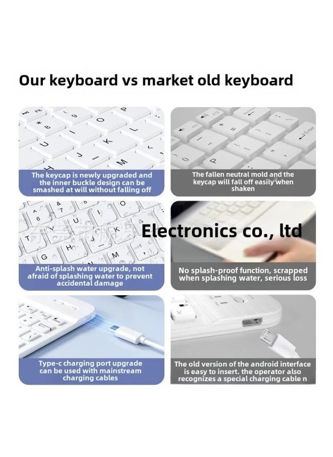 Bluetooth Keyboard For IPad Tablet PC Wonderful Control Keyboard Mobile Phone Wireless Bluetooth Keyboard Mouse Suit Cross Border-Color:Dual-mode Charging Mouse (bluetooth + 2.4g)-Product Type:Purple - Image 4