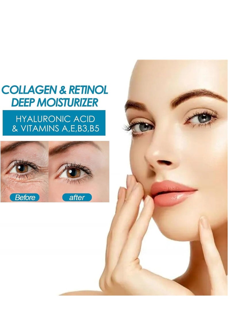 EELHOE Collagen & Retinol Deep Moisturizer, Collagen Anti Wrinkle Moisturizer For Skin, Day & Night Face Cream,Moisturizing, Lifting & Recovery, Reduce Wrinkles Fine Lines Face Cream for All Skin Types 48ml - Image 5