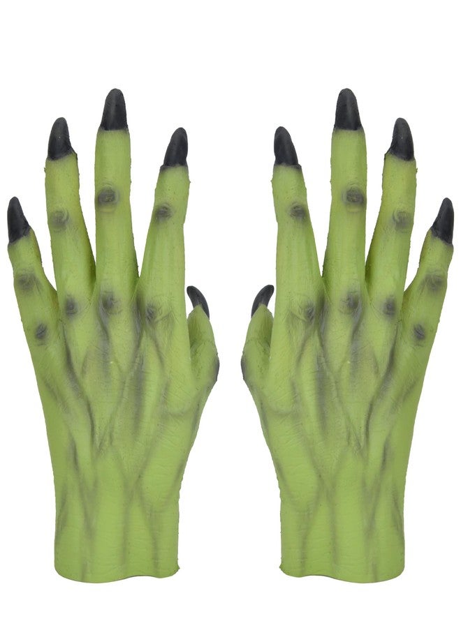 STYLER Halloween Monster Hand Gloves for Adults Zombie Gloves for Teens Dress Cosplay Halloween Easter Party (Green) - Image 1