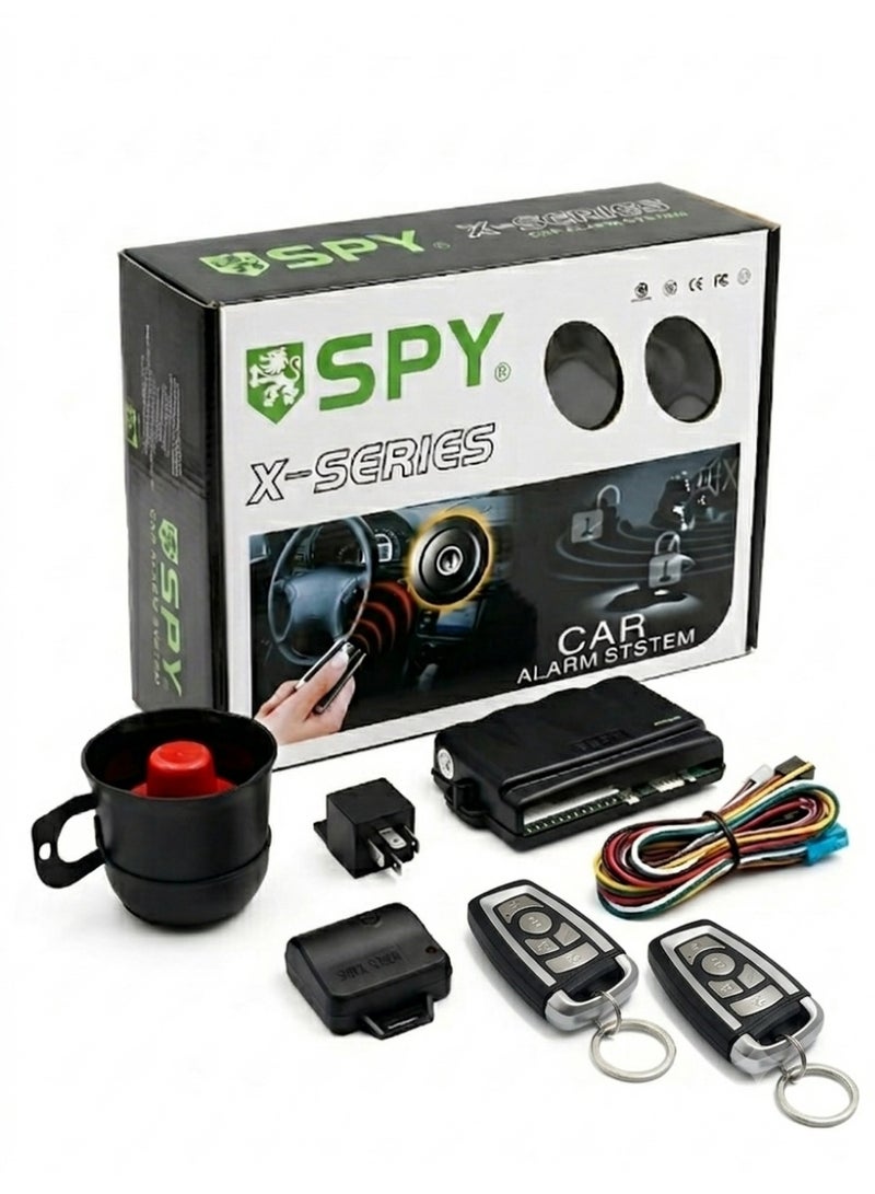 Spy Car Security Alarm System, Model X12-9834 Car Security Alarm System Kit, Protection System, Keyless Entry with Two Remote Controls, Anti-Theft Alarm System, Security System Kit - Image 1