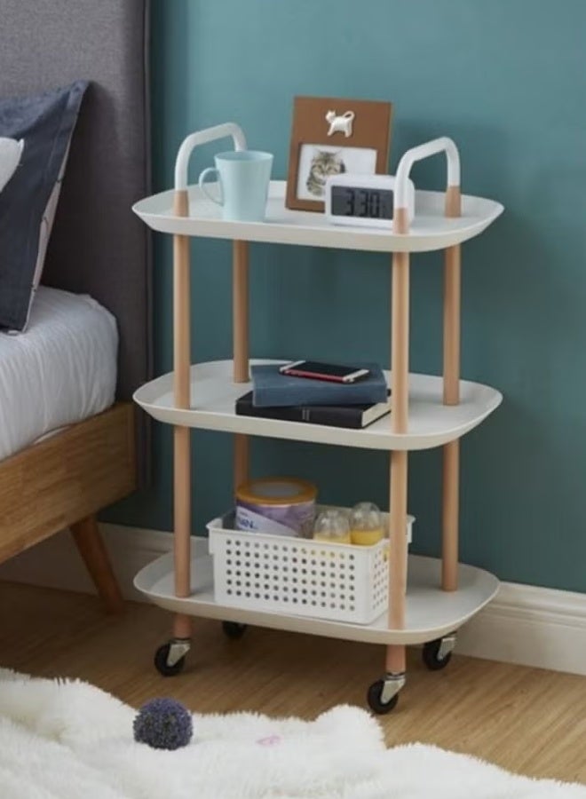 DUNISO Storage Shelves on Wheels, 3 Tier Storage Rack for Storage,Multi-Functional Storage Trolley, Movable Storage Organizer for Garage, Kitchen, Basement, Kitchen Shelf Organizer - Image 4