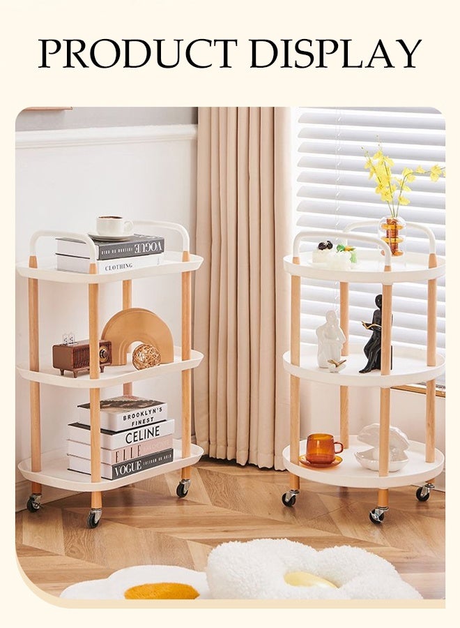 DUNISO Storage Shelves on Wheels, 3 Tier Storage Rack for Storage,Multi-Functional Storage Trolley, Movable Storage Organizer for Garage, Kitchen, Basement, Kitchen Shelf Organizer - Image 5