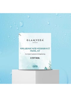 Glamveda Hyaluronic Acid Hydra Boost Facial Kit | Salon Like Glow | 6 Step Facial Kit| Sls & Paraben Free| 40Gm (Hydra Boost)  - Image 1