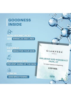 Glamveda Hyaluronic Acid Hydra Boost Facial Kit | Salon Like Glow | 6 Step Facial Kit| Sls & Paraben Free| 40Gm (Hydra Boost)  - Image 3