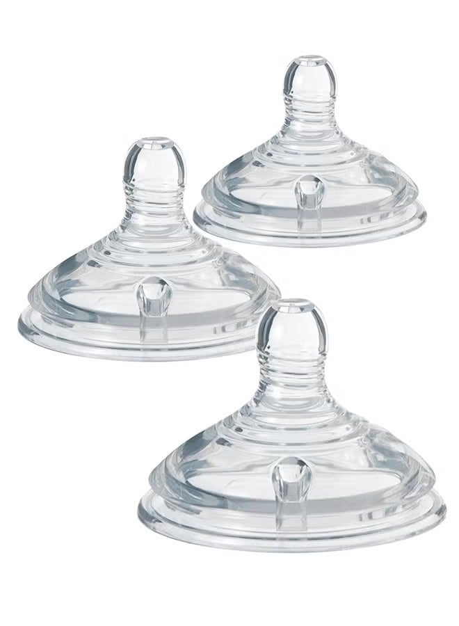 Kirecoo Pack of 3 Natural Feeding Bottle Nipple 6 Months+, for Tommee Tippee Bottle - Image 1