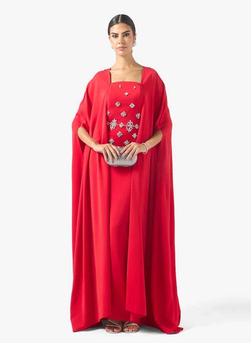 Akadia Fashion  Two Pcs Crystal Cape Set for Women | Best Price UAE