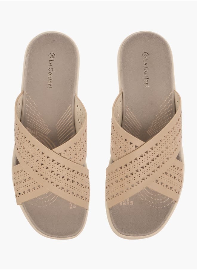 Le Confort - Women Cross Strap Slip-On Sandals - Image 1