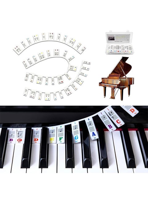 Reusable Piano Notes Guide for Beginner Removable Piano Keyboard Note Labels for Learning 88-Key Full Size Made Of Silicone No Need Stickers for Kids Student