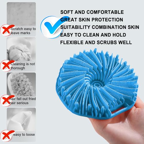 RamPula Silicone Body Scrubber for Shower, Shower Body Brush for Effective Showering Exfoliation and Gentle Massage Back Scrubber with Soft Bristles, Loofah Alternative for Sensitive Skin, Gift for Family - Image 2