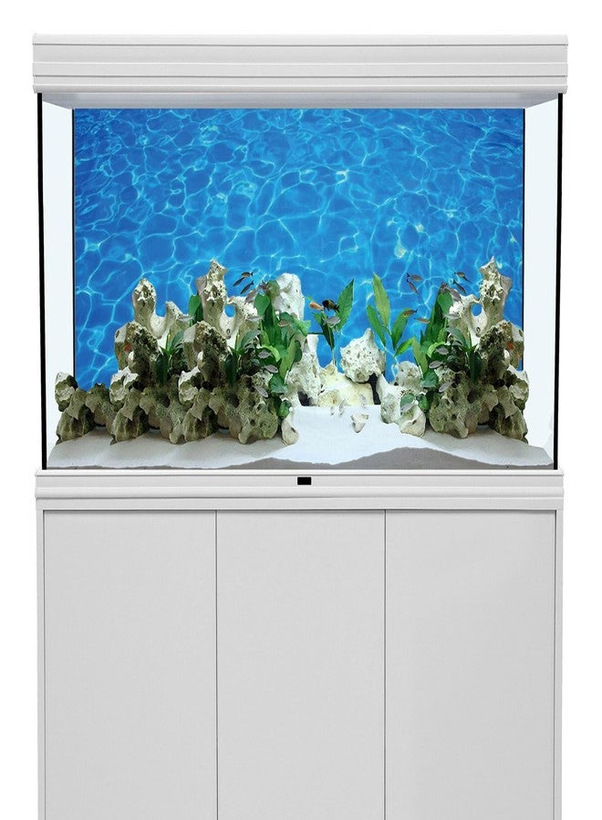 AWERT Vinyl 48x24 inches Underwater Aquarium Background Blue Ripped Water Fish Tank Background Swimming Pool Terrarium Background - Image 2