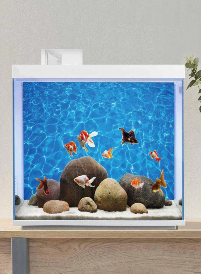 AWERT Vinyl 48x24 inches Underwater Aquarium Background Blue Ripped Water Fish Tank Background Swimming Pool Terrarium Background - Image 4
