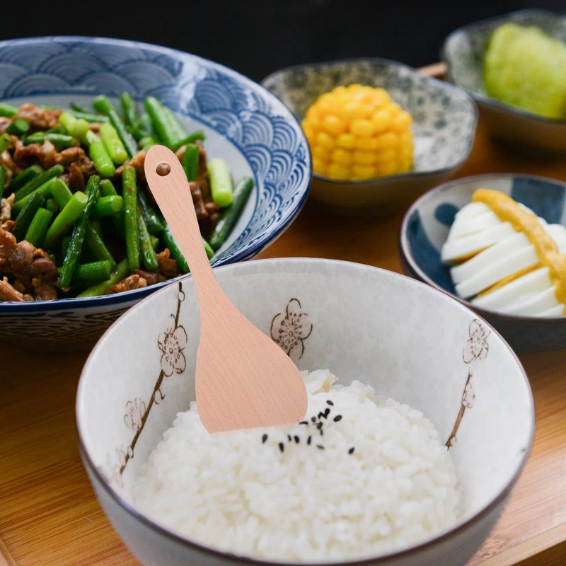 4-Piece Beige Kitchen Utensil Set with Rice Scoop, Spatulas and Soup Spoon - Image 3