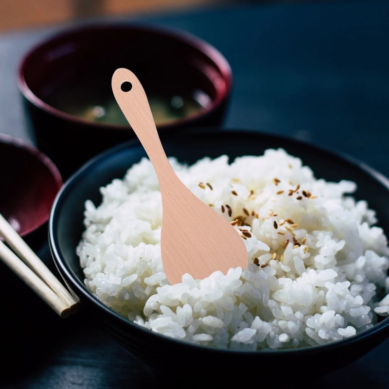 4-Piece Beige Kitchen Utensil Set with Rice Scoop, Spatulas and Soup Spoon - Image 2