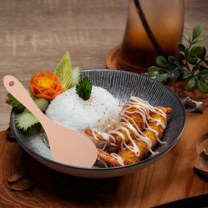 4-Piece Beige Kitchen Utensil Set with Rice Scoop, Spatulas and Soup Spoon - Image 5