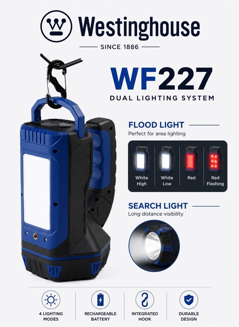 Westinghouse Lighting Westinghouse WF-227 Rechargeable LED Search Light – High-Power Spotlight with USB Charging, Long Runtime, Rugged Waterproof Design – Portable Handheld Torch for Camping, Hiking, Power Outages & Emergency Preparedness - Image 3