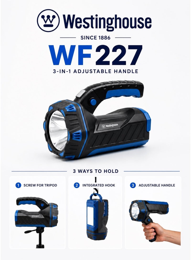 Westinghouse Lighting Westinghouse WF-227 Rechargeable LED Search Light – High-Power Spotlight with USB Charging, Long Runtime, Rugged Waterproof Design – Portable Handheld Torch for Camping, Hiking, Power Outages & Emergency Preparedness - Image 4