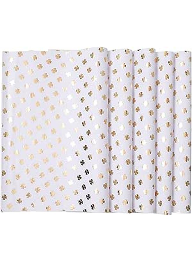 Clover Pattern Wrapping Paper 5 Sheets Set Thickened DIY Gift Decorative Paper for Birthday Book Packing - Image 1