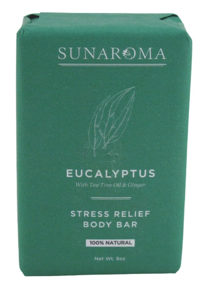 Sunaroma Soap Bar Eucalyptus With Tea Tree  Ginger 8 Ounce 3 Pack