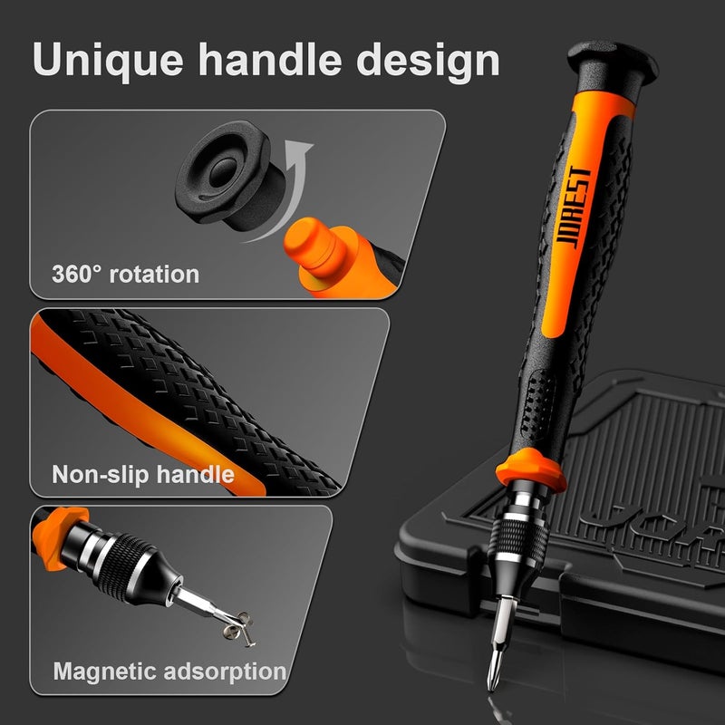 Jorest 40Pcs Small Precision Screwdriver Set with Torx Triwing Phillips, Mini Repair Tool Kit for Macbook, Computer, Laptop, PC, iPhone, PS5, Xbox, Switch, Glasses, Watch, Ring Doorbell, Electronics - Image 2