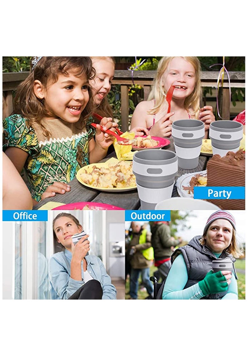 SYOSI Coffee Cup, Silicone Collapsible Cup, Eco-Friendly Travel Cup, Food Grade Silicone Cup, Portable Cup, Reusable Cups, Leak Proof Folding Cup for Outdoor Camping Hiking  - Image 5