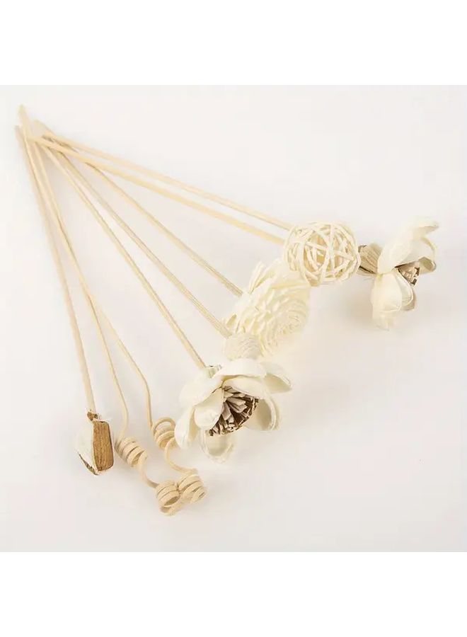 8pcs Lotus Flower Reed Diffuser Set Natural Rattan Wood Home Fragrance Sticks - Image 5