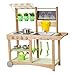 VEVOR Mud Kitchen Outdoor Mud Kitchen for Kids Wood Outdoor Play Kitchens with Spoons Sink Sunshade Canopy Swivel Wheels Cookware Pots and Accessories Wooden Play Kitchens for Home Lawn - Image 2
