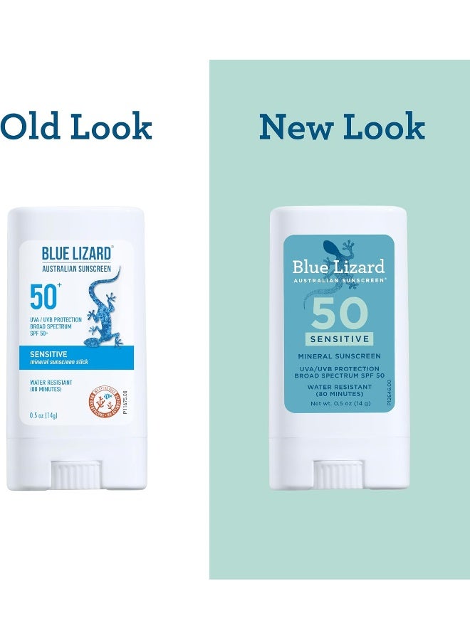 BLUE LIZARD Sensitive Mineral Sunscreen Stick - No Chemical Actives - Spf 50+, 0.5 Ounce  - Image 4