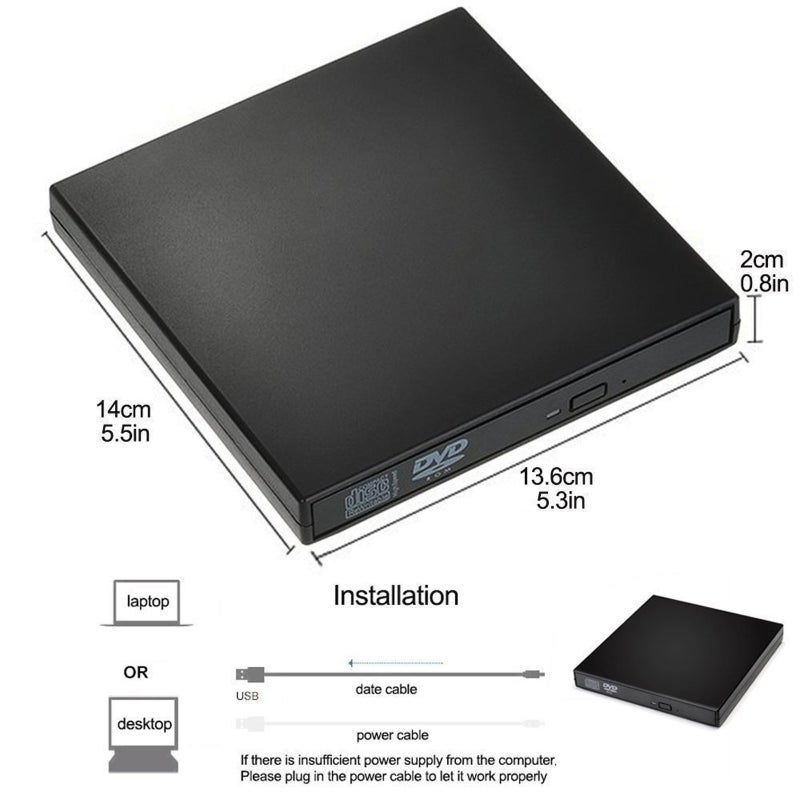 قياس الأقراص الضوئية الخارجية السميح محرر أقراص CD-RW محرر USB 2.0 مشغل مزيج DVD-RW قابل للربط والتشغيل للحواسيب المحمولة والحواسيب المحمولة الصغيرة والحواسيب المكتبية - Image 4
