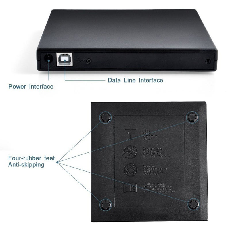 قياس الأقراص الضوئية الخارجية السميح محرر أقراص CD-RW محرر USB 2.0 مشغل مزيج DVD-RW قابل للربط والتشغيل للحواسيب المحمولة والحواسيب المحمولة الصغيرة والحواسيب المكتبية - Image 3