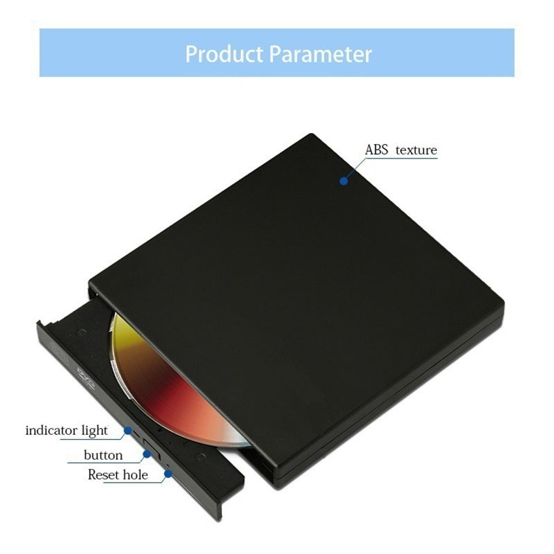 قياس الأقراص الضوئية الخارجية السميح محرر أقراص CD-RW محرر USB 2.0 مشغل مزيج DVD-RW قابل للربط والتشغيل للحواسيب المحمولة والحواسيب المحمولة الصغيرة والحواسيب المكتبية - Image 5