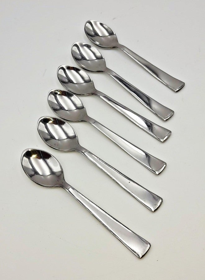 SHLINCO SHLINCO Stainless Steel Baby Spoon Set for Home/Kitchen,6 Pieces (Silver) Steel Serving Spoon Set (Pack of 6) - Image 2
