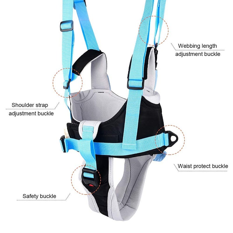 ORANGEHOME Baby Walker Toddler Walking Harness Helper and 2 Pair Knee Pads Adjustable Standing Up and Walking Learning Helper for Toddler 7-24 Month-Blue - Image 2