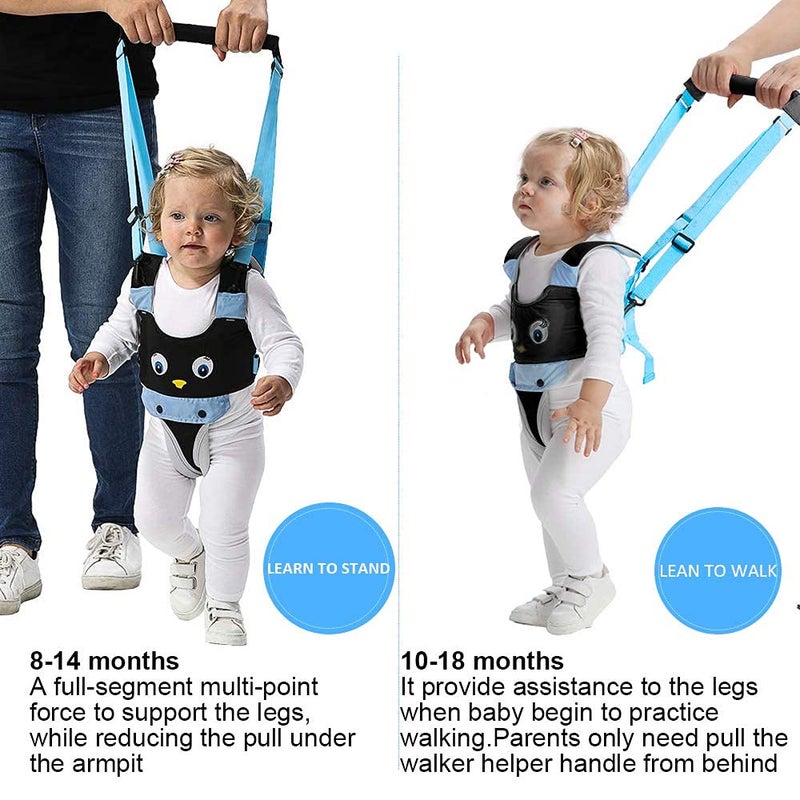 ORANGEHOME Baby Walker Toddler Walking Harness Helper and 2 Pair Knee Pads Adjustable Standing Up and Walking Learning Helper for Toddler 7-24 Month-Blue - Image 5