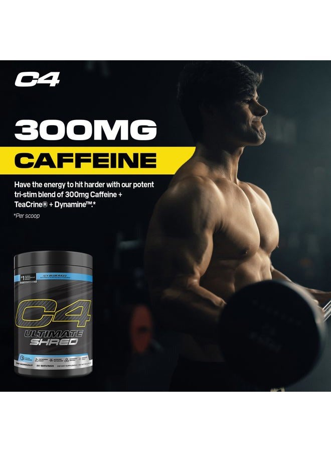 C4 Cellucor C4 Ultimate Shred Pre Workout Powder for Men & Women, Metabolism Supplement with Ginger Root Extract, ICY Blue Razz, 20 Servings (Pack of 1) - Image 5