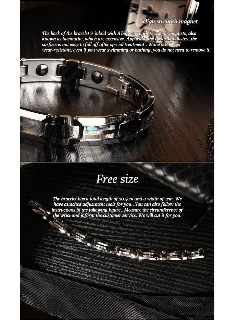 Power Ionics Powerionics Trendy Men's and Women's Health Bracelet - Tungsten Steel Ceramic Magnet Couple Gift - Image 3