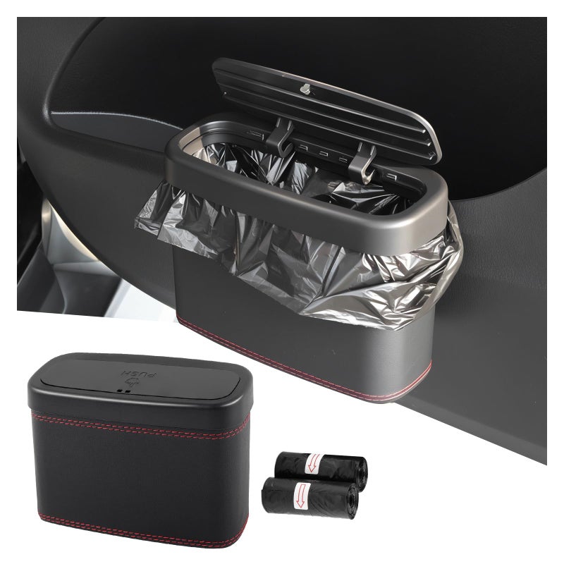 YGDMD Car Trash Can with LidPressTop Car Trash Bin with 30PCS Cars Trashs BagsMultiFunction Small Cars Garbage Can with Suspension Design for Storaging Garbage Fits 47 Gal - Image 3
