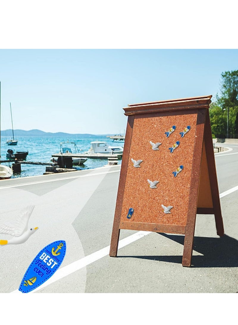 30 Ocean-Themed Decorative Push Pins - Seagull, Starfish, Fish & Boat Thumb Tacks for Cork Boards, Photos & Maps - Perfect for Home or Office Decoration - Image 3