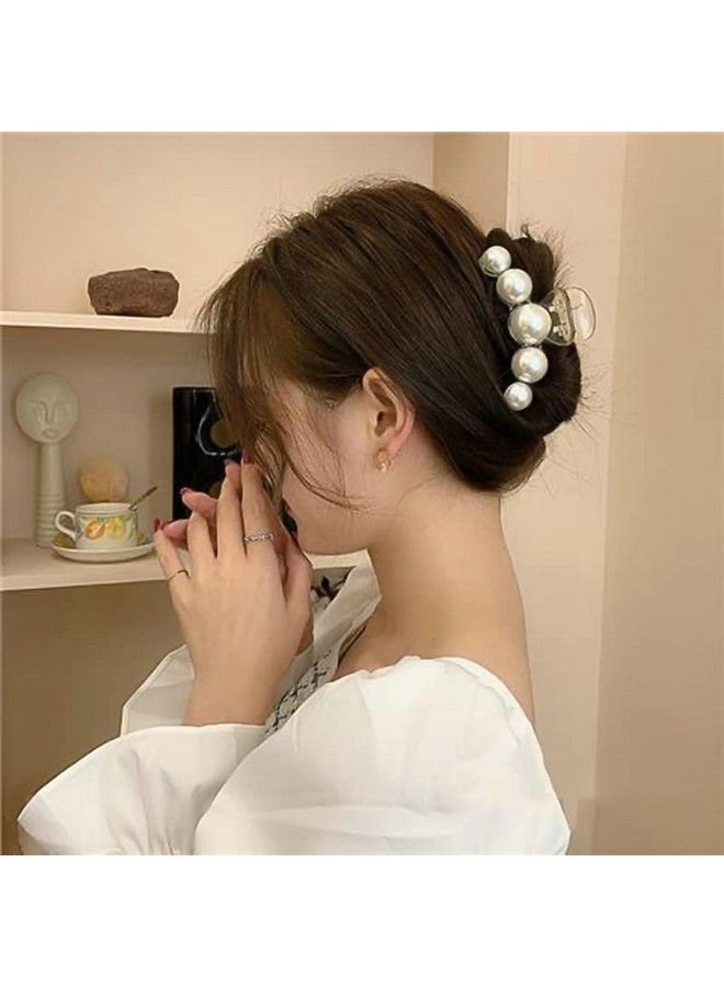 Pactiv Pearl Hair Clawstyling Hair Clips Strong Hold Hair Jaw Clips Big Hair Clips Barrettes Nonslip Birthday Business Gift Hair Accessories For Women Girls Daughter Girlfriend(2 Pack) - Image 4